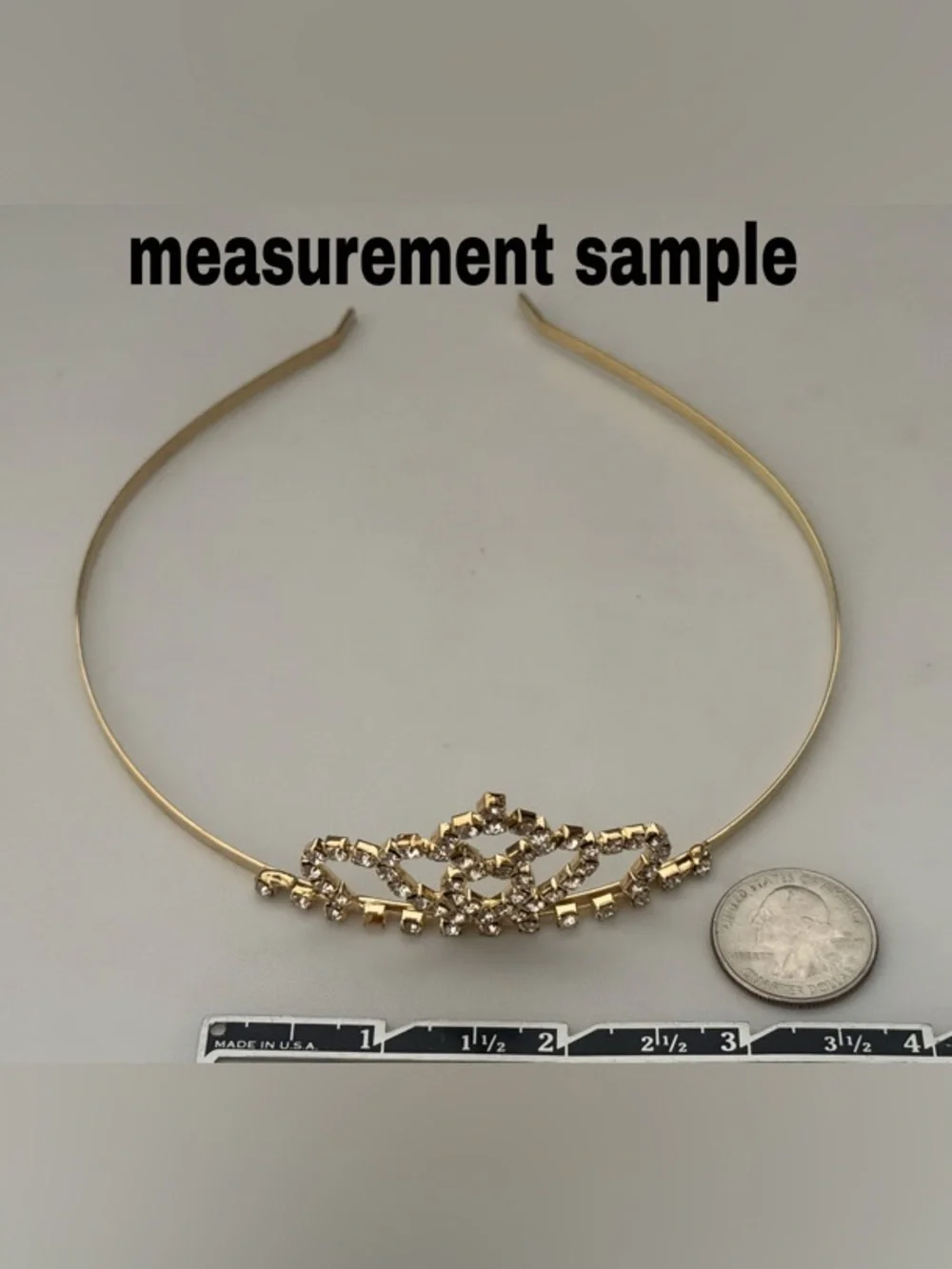 Gold-tone Clear Crystal Tiara Headband - Elegant Women's Hair Accessory